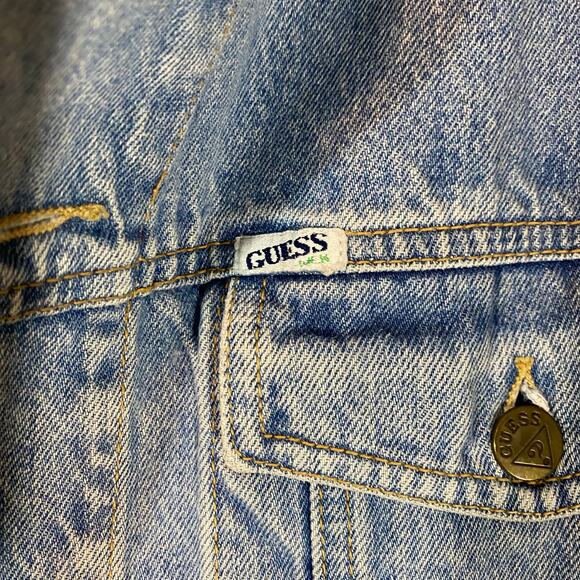 Georges Marciano Guess USA Denim Jacket Men’s XL Vintage 80s 90s triangle Logo - Picture 3 of 10